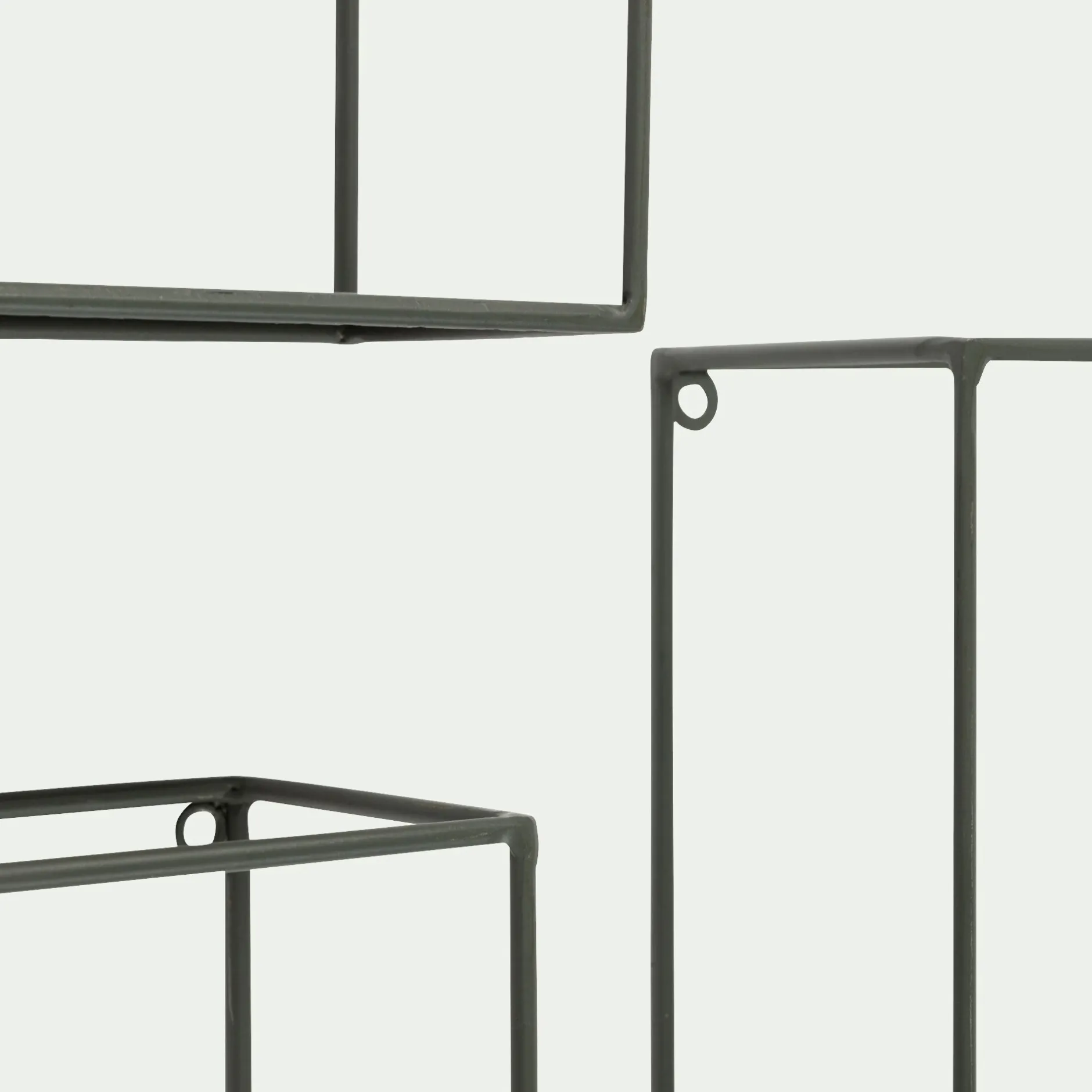 Étagère Murale*alinea Lot de 3 étagères déco en fer - cèdre Vert