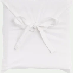 Taie D'Oreiller*alinea Lot de 2 taies d'oreiller en percale de coton 50x70cml avec liseré tressé beige alpilles - Blanc