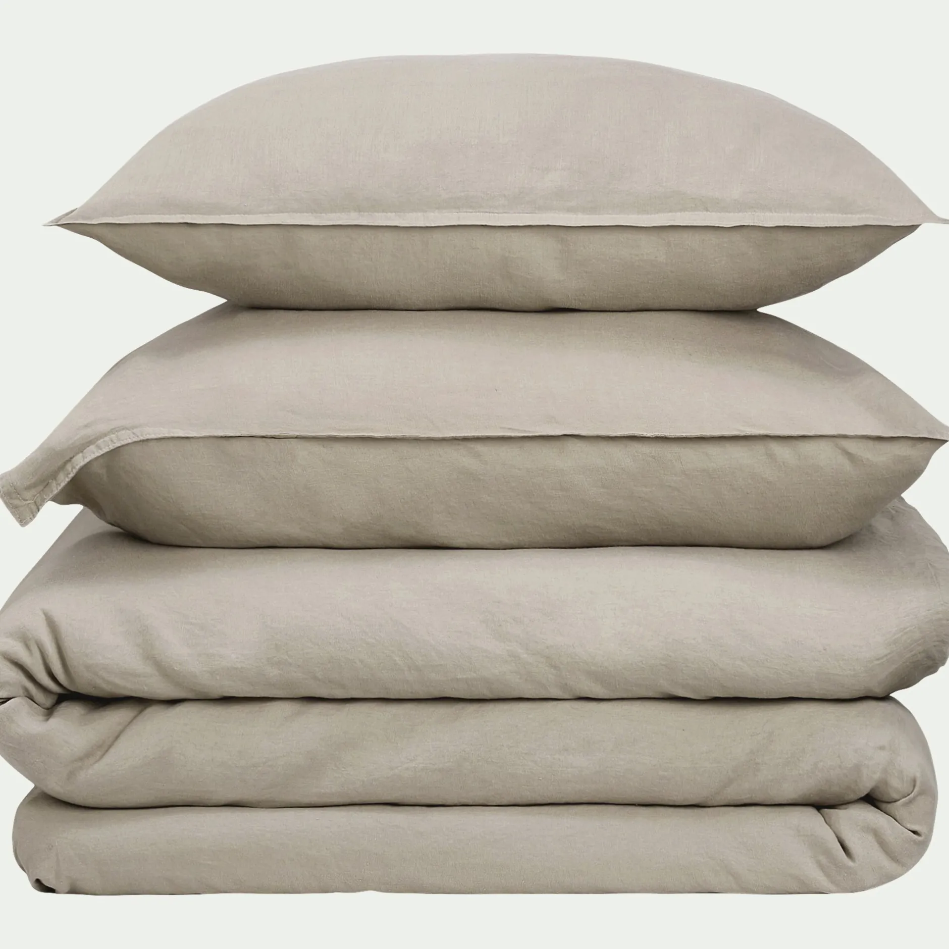 Taie D'Oreiller*alinea Lot de 2 taies d'oreiller en lin lavé - 50x70cm Beige