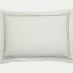 Taie D'Oreiller*alinea Lot de 2 taies d'oreiller en coton brodé 50x70cm - ventoux Blanc