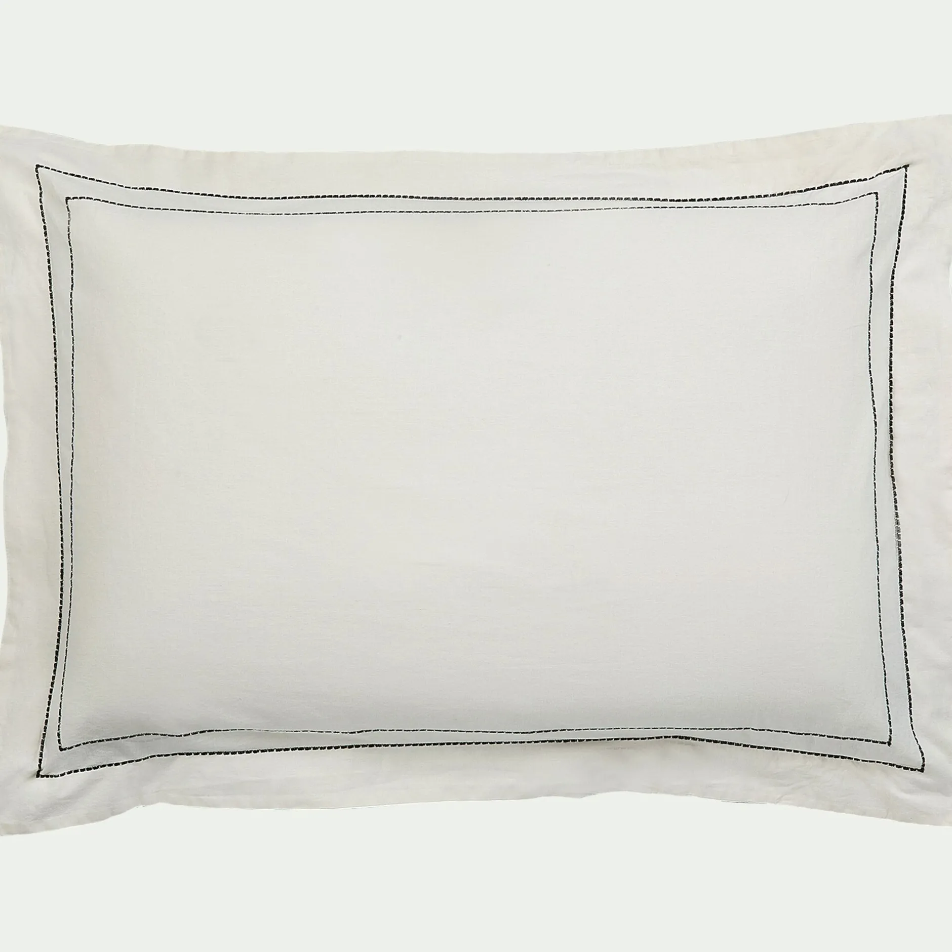 Taie D'Oreiller*alinea Lot de 2 taies d'oreiller en coton brodé 50x70cm - ventoux Blanc
