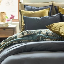 Taie D'Oreiller*alinea Lot de 2 taies d'oreiller en percale de coton - ardoise 65x65cm Gris