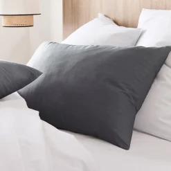 Taie D'Oreiller*alinea Lot de 2 taies d'oreiller en coton - ardoise 50x70cm Gris