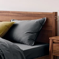 Taie D'Oreiller*alinea Lot de 2 taies d'oreiller en percale de coton - ardoise 50x70cm Gris