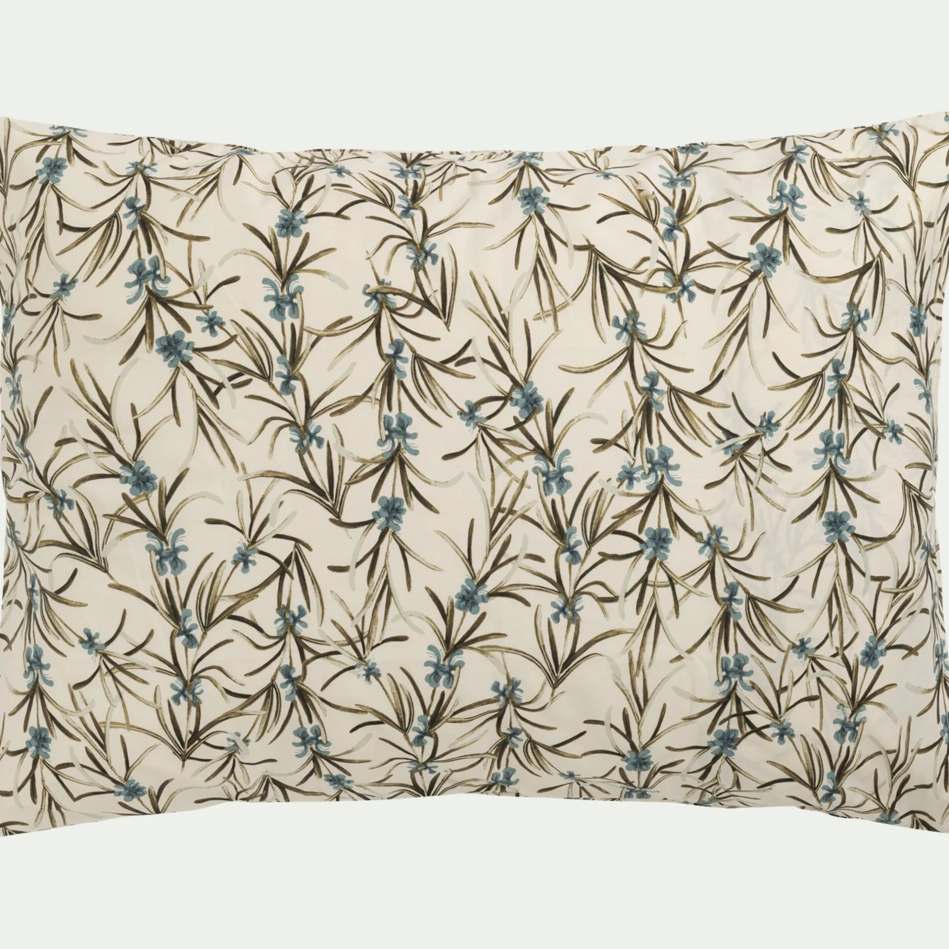 Taie D'Oreiller*alinea Lot de 2 taies d'oreiller en percale de coton 50x70cm - motifs romarin Blanc