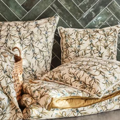 Taie D'Oreiller*alinea Lot de 2 taies d'oreiller en percale de coton 50x70cm - motifs romarin Blanc