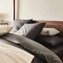 Taie D'Oreiller*alinea Lot de 2 taies d'oreiller en coton - ardoise 65x65cm Gris