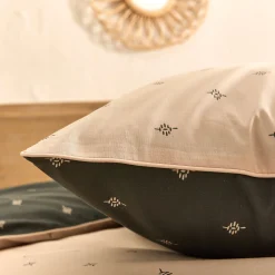 Taie D'Oreiller*alinea Lot de 2 taies d'oreiller en coton 65x65cm avec motif - Vert