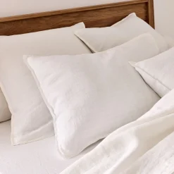 Taie D'Oreiller*alinea Lot de 2 taies d'oreiller en lin lavé - capelan 50x70cm Blanc