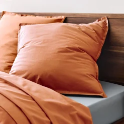 Taie D'Oreiller*alinea Lot de 2 taies d'oreiller en percale de coton - brun rustrel 65x65cm Marron