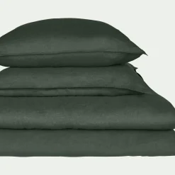 Taie D'Oreiller*alinea Lot de 2 taies d'oreiller en lin lavé - cèdre 65x65cm Vert