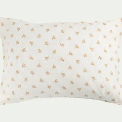 Taie D'Oreiller*alinea Lot de 2 taies d'oreiller en lin et coton 50x70cm avec motif argan - Jaune