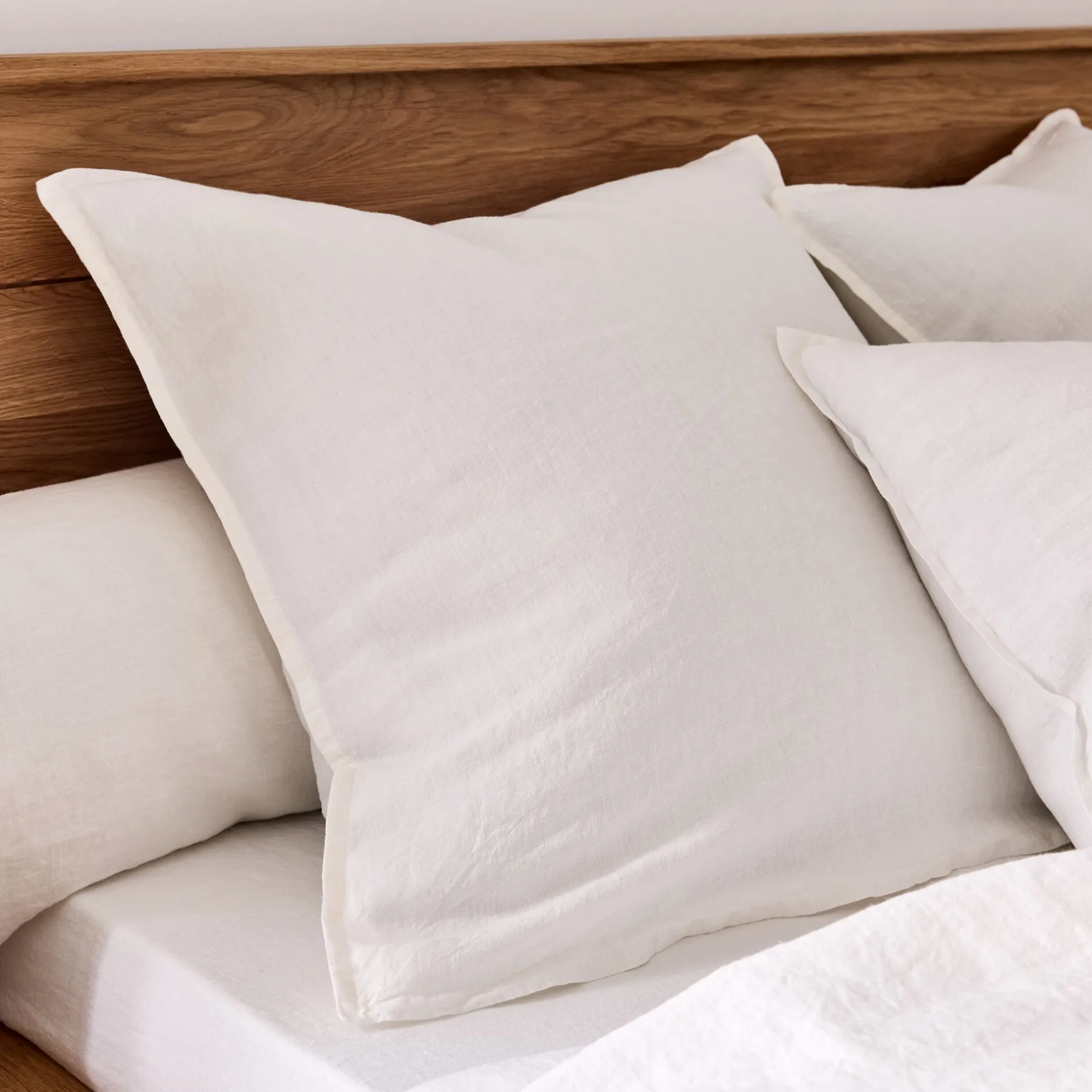 Taie D'Oreiller*alinea Lot de 2 taies d'oreiller en lin lavé - capelan 65x65cm Blanc