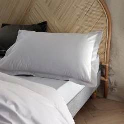 Taie D'Oreiller*alinea Lot de 2 taies d'oreiller en percale de coton 50x70cm - perle Gris