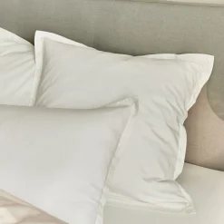 Taie D'Oreiller*alinea Lot de 2 taies d'oreillers en satin lavé de 65x65cm - ventoux Blanc