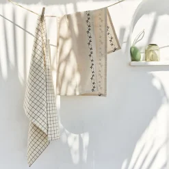 Tablier Et Torchon*alinea Lot de 2 torchons en coton à motifs 50x70cm - Noir