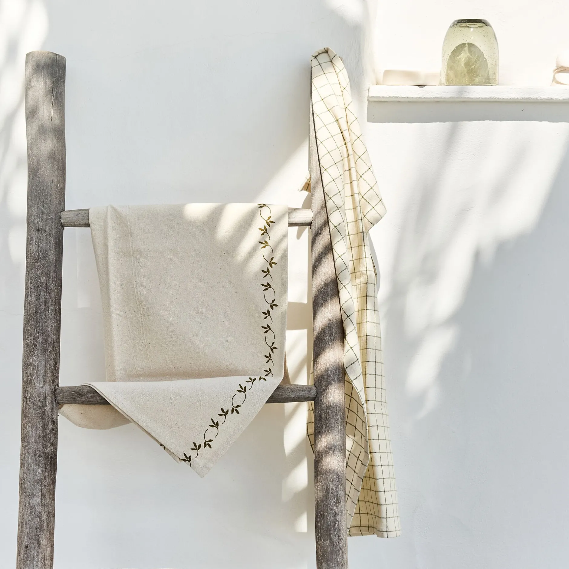 Tablier Et Torchon*alinea Lot de 2 torchons en coton à motifs 50x70cm - mousse Vert