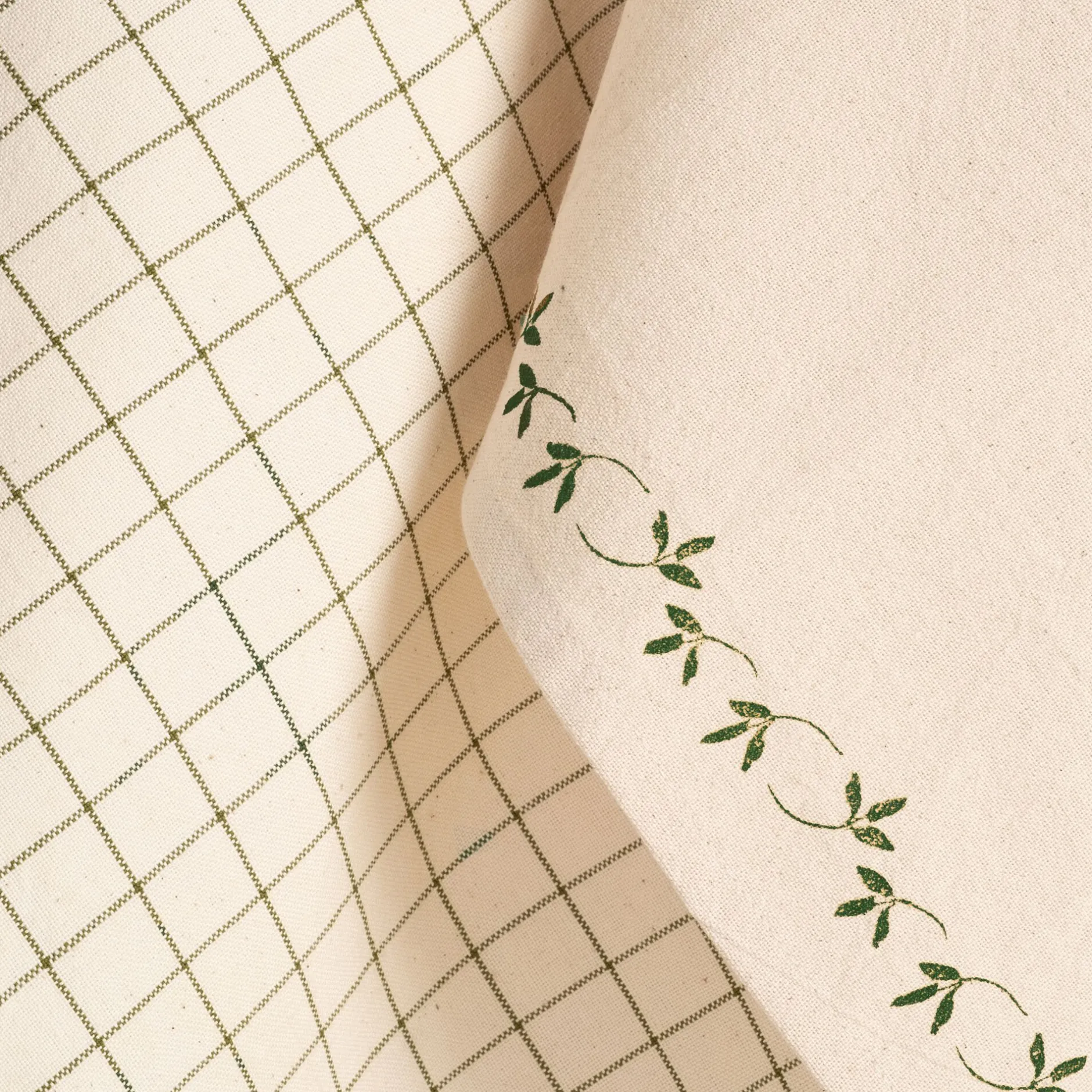 Tablier Et Torchon*alinea Lot de 2 torchons en coton à motifs 50x70cm - mousse Vert