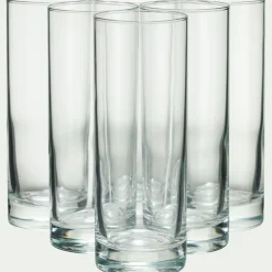 Verre À Eau*alinea Lot de 6 verres à eau forme tube en verre 22cl - Transparent