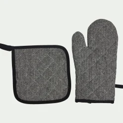 Tablier Et Torchon*alinea Lot de manique et gant - anthracite Gris