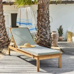 Matelas Bain De Soleil*alinea Matelas de bain pliant à motif rayures 190x55cm - beige