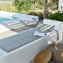 Matelas Bain De Soleil*alinea Matelas de plage transportable à rayures - Vert
