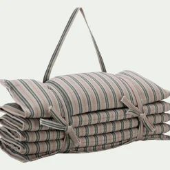 Matelas Bain De Soleil*alinea Matelas de plage transportable à rayures - Vert