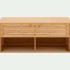 Meuble Sous Vasque*alinea Meuble double sous vasque murale en bambou - L120cm Bois clair