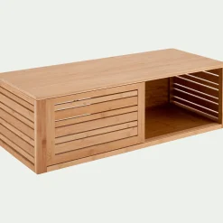 Meuble Sous Vasque*alinea Meuble sous vasque murale en bambou L95xl40xH30cm - Bois clair