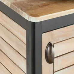 Meuble Sous Vasque*alinea Meuble sous-vasque double 2 portes en acacia massif - L120cm Bois foncé