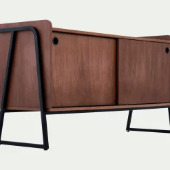 Meuble Tv*alinea Meuble TV 2 portes en bois L120xl40xH65cm - Bois foncé