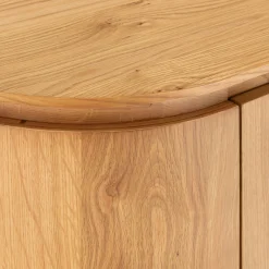 Meuble Tv*alinea Meuble tv ovale en bois - L180xl45xH48cm Bois clair