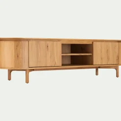 Meuble Tv*alinea Meuble tv ovale en bois - L180xl45xH48cm Bois clair