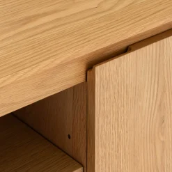 Meuble Tv*alinea Meuble tv ovale en bois - L180xl45xH48cm Bois clair