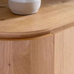 Meuble Tv*alinea Meuble tv ovale en bois - L180xl45xH48cm Bois clair