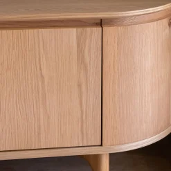 Meuble Tv*alinea Meuble tv ovale en bois - L180xl45xH48cm Bois clair