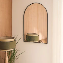 Miroir*alinea Miroir arche en aluminium l61xH91cm - Noir