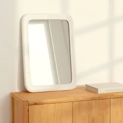 Miroir*alinea Miroir carré en grès 41,5x51cm - Blanc