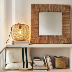 Miroir*alinea Miroir carré en jonc de mer - 76x76cm Naturel