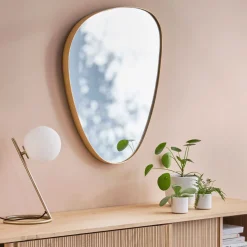 Miroir*alinea Miroir en bois H75xl60cm - Doré