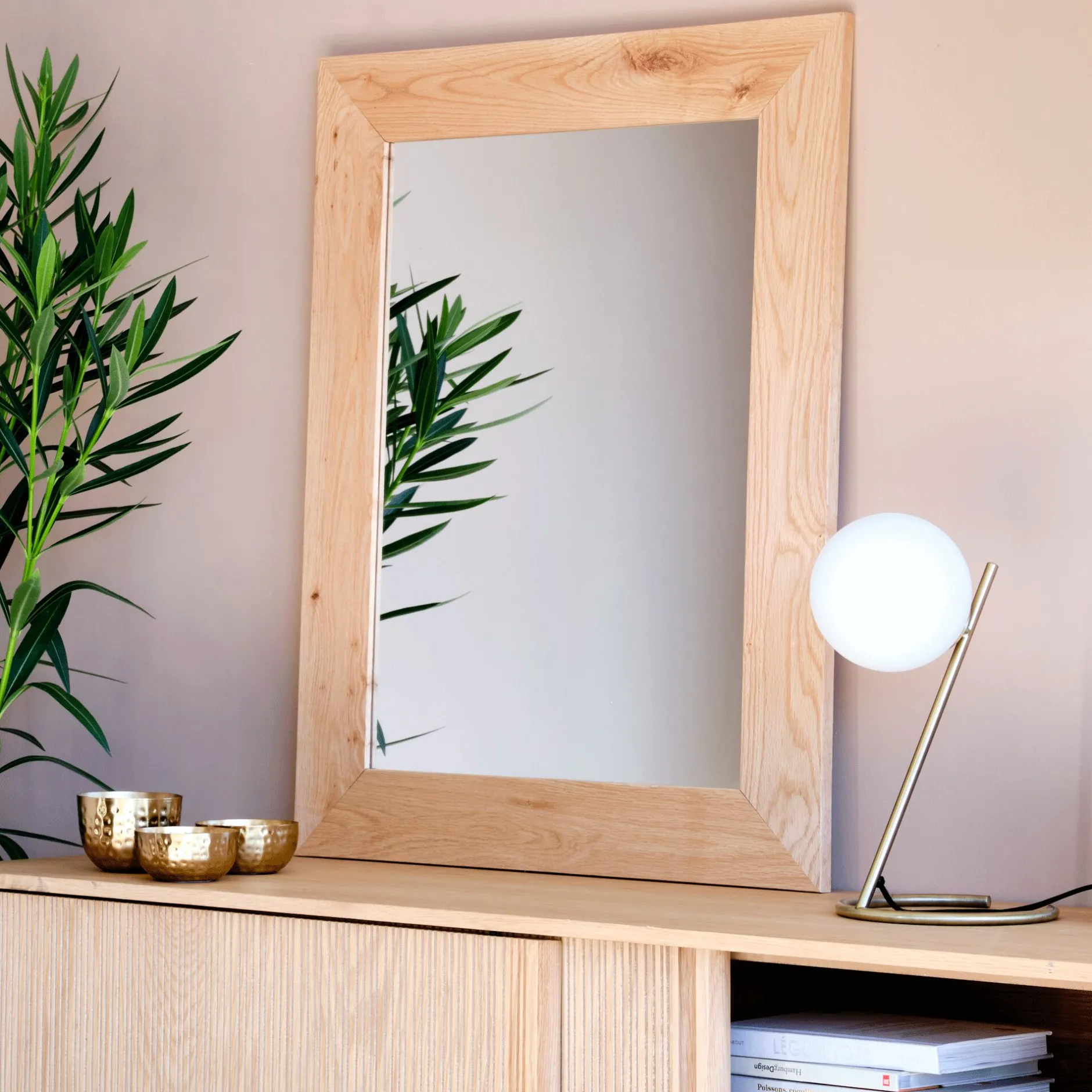 Miroir*alinea Miroir en chêne 89x69cm - Naturel