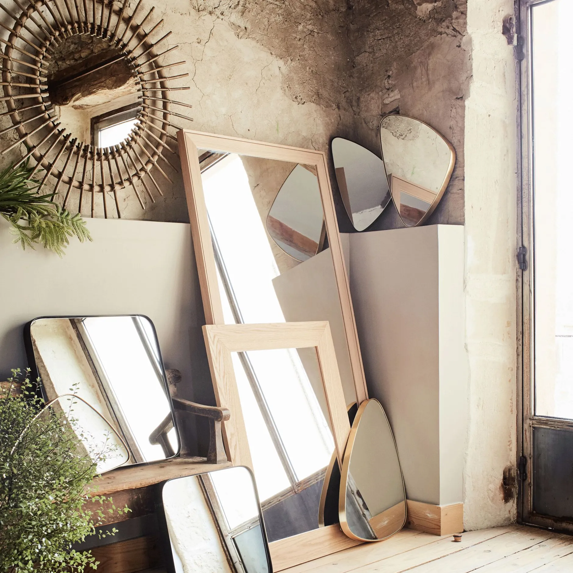 Miroir*alinea Miroir en chêne 89x69cm - Naturel