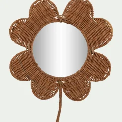 Matelas Enfant|Miroir*alinea Miroir forme trèfle en rotin H41cm - Naturel