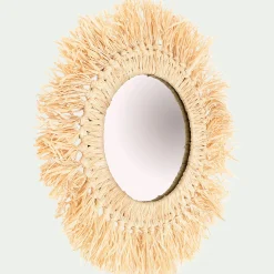 Miroir*alinea Miroir mural frange raphia D35cm - Naturel