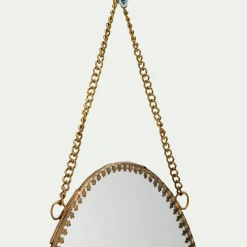 Miroir*alinea Miroir mural ovale en laiton 15x22,5cm - Doré