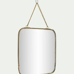 Miroir*alinea Miroir mural rectangulaire en laiton 21x20,5cm - Doré