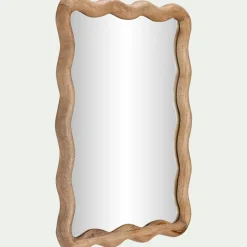 Miroir*alinea Miroir ondulé en bois de manguier 51x63cm - Bois clair