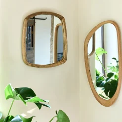 Miroir*alinea Miroir organique en bois de manguier H80cm - Naturel