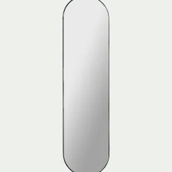 Miroir*alinea Miroir ovale en métal reflets bleutés - 30x120cm Noir