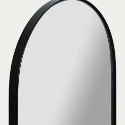 Miroir*alinea Miroir ovale en métal reflets bleutés - 30x120cm Noir